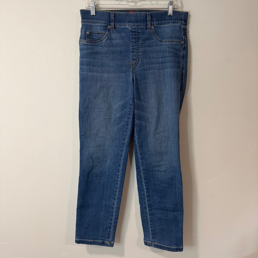 Spanx Womens Ankle Straight Leg Jeans Large Vintage Indigo Excellent Stretch